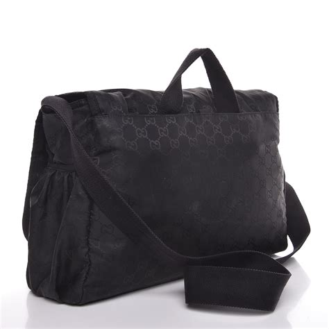 gucci messenger diaper bag black|authentic gucci diaper bag sale.